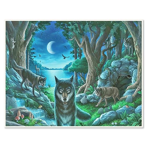 DCIDBEI 50x40CM Diamond Painting 5D Full Square | DIY Diamant Malerei Landschaft Tiere | Quadratisch Kreuzstich Diamant Wolf| Perfekt für die Dekoration der Wand des Hauses, Wolfsrudel DCIDBEI 50x40CM Diamond Painting 5D Full Square | DIY Diamant Malerei Landschaft Tiere | Quadratisch Kreuzstich Diamant Wolf| Perfekt für die Dekoration der Wand des Hauses, Wolfsrudel von DCIDBEI