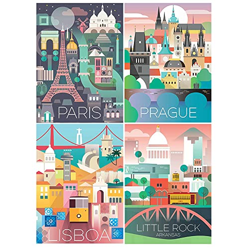 DCIDBEI 5D 4 Pack Diamant Malerei Set 40x50 cm Diamond Painting Berühmte Gemälde Malen nach Zahlen Paris Prague Lisboa Porto Diamant Painting Bilder Landschaften Crystal Strass Stickerei Erwachsene DCIDBEI 5D 4 Pack Diamant Malerei Set 40x50 cm Diamond Painting Berühmte Gemälde Malen nach Zahlen Paris Prague Lisboa Porto Diamant Painting Bilder Landschaften Crystal Strass Stickerei Erwachsene von DCIDBEI
