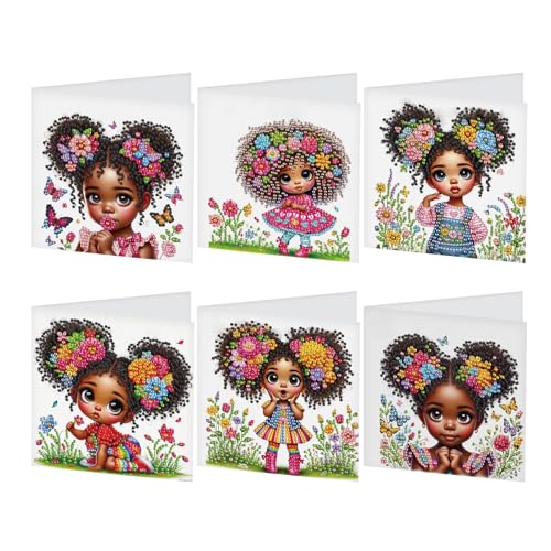 DCIDBEI DIY Diamond Painting Karten 6 PCS Strass Handwerk Grußkarte Diamant Painting Malerei Malen nach Zahlen Geschenkkarte Geburtstagskarten Geburtstag Karte (afrikanisches Mädchen) DCIDBEI DIY Diamond Painting Karten 6 PCS Strass Handwerk Grußkarte Diamant Painting Malerei Malen nach Zahlen Geschenkkarte Geburtstagskarten Geburtstag Karte (afrikanisches Mädchen) von DCIDBEI