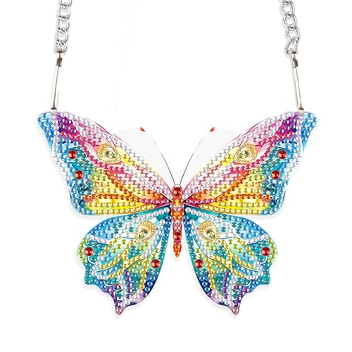 DCIDBEI 5D DIY Diamond Painting Kranz Schmetterling 15x15cm DIY Diamant Painting Schilder mit Kette Schmetterling Diamant Malerei Türkranz Türschmuck Haustürschild Wandschild für Anfänger Wandbehang von DCIDBEI