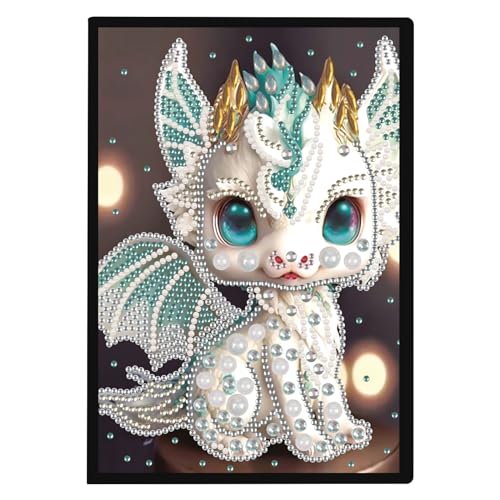 DCIDBEI Diamond Painting Notizbuch A5 Blank Diamond Painting Notizheft Diamant Painting Notebook Diamant Malerei Notizbuch Skizzenbuch Tagebuch für Schülerbüro Schulbedarf(50 Blätter) (Drachen) von DCIDBEI