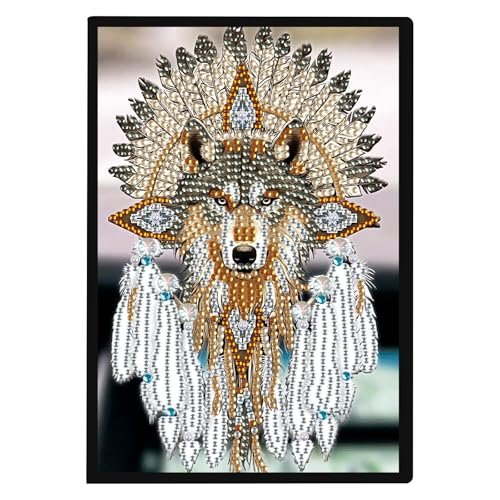 DCIDBEI 5D DIY Wolf Notizbuch Diamond Painting Notizbücher A5 Blank Diamant Malerei Skizzenbuch Strass Stickerei Diamant Painting Notebook Tagebuch aus Leder für Schülerbüro Schulbedarf 50 Blätter DCIDBEI 5D DIY Wolf Notizbuch Diamond Painting Notizbücher A5 Blank Diamant Malerei Skizzenbuch Strass Stickerei Diamant Painting Notebook Tagebuch aus Leder für Schülerbüro Schulbedarf 50 Blätter von DCIDBEI