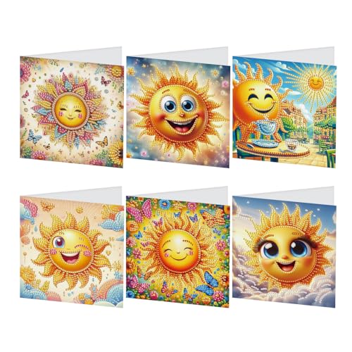 DCIDBEI 6 Set Diamond Painting Karten Diamant Painting Malerei Geschenkkarte Handgefertigte Grußkarten Strass Handwerk Grußkarte Glückwunschkarten Geschenkkarte Geburtstagskarte Sonne Abschiedskarte DCIDBEI 6 Set Diamond Painting Karten Diamant Painting Malerei Geschenkkarte Handgefertigte Grußkarten Strass Handwerk Grußkarte Glückwunschkarten Geschenkkarte Geburtstagskarte Sonne Abschiedskarte von DCIDBEI