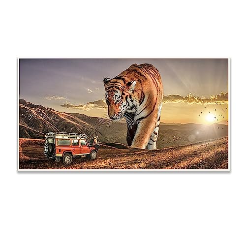 DCIDBEI 85 x 45 CM 5D DIY Diamond Painting Großer Tiger || Diamant Malerei Landschaft Berg für Erwachsene || Dekoration für Büro und Wohnzimmer || Einzigartiges Geschenk || Malen Kunsthandwerk von DCIDBEI