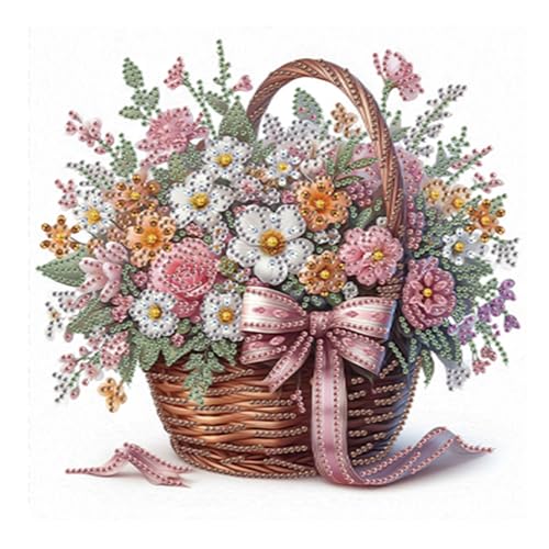 DCIDBEI DIY 5D DIY Blume Diamant Malerei Kits Blumenkorb 30x30cm DIY Speziell Geformte Diamond Painting Strass Stickerei Kreuzstich Blumenkorb Kunst Handwerk Diamant Painting Bilder Blumen von DCIDBEI
