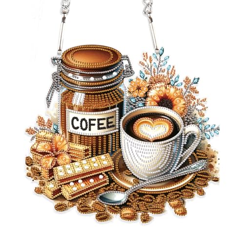 DCIDBEI DIY 5D Diamond Painting Anhänger Kaffee 15x15 cm Diamant Malerei Mosaik Kunst Handwerk für Tür Fenster Diamond Painting Ornamente Pendant Plakette Haustürschild Wandschild DCIDBEI DIY 5D Diamond Painting Anhänger Kaffee 15x15 cm Diamant Malerei Mosaik Kunst Handwerk für Tür Fenster Diamond Painting Ornamente Pendant Plakette Haustürschild Wandschild von DCIDBEI