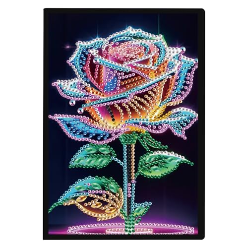 DCIDBEI DIY A5 Blank Notizbücher Diamant Malerei Diamond Painting Notizbuch Stickerei Kreuzstich Schule Schreibwaren Tagebuch Sketchbook A5 Skizzenbuch Geburtstag Journal Buch Rose Blumen von DCIDBEI