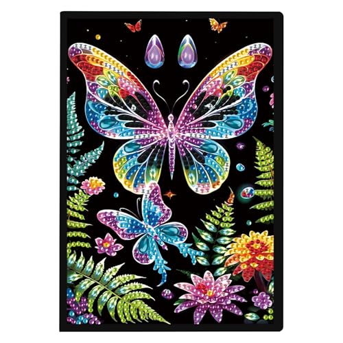DCIDBEI DIY Diamant Painting Notebook für Erwachsene Schmetterling A5 Blanko Notizbuch Diamond Painting Notizbücher Diamond Painting Übenheft Skizzenbuch Diamant Malerei Tagebuch 50 Blätter von DCIDBEI