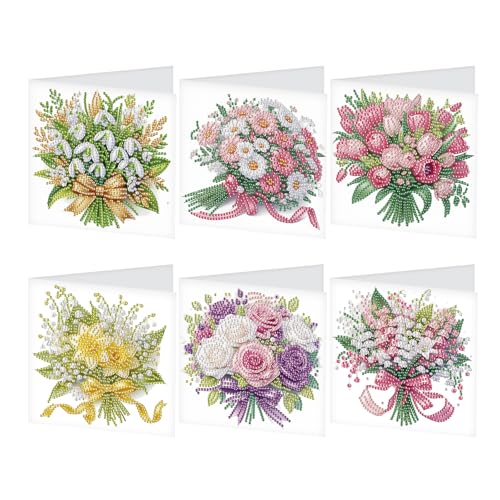 DCIDBEI DIY Diamond Painting Karten 6 PCS Strass Handwerk Grußkarte Diamant Painting Malerei Malen nach Zahlen Geschenkkarte Geburtstagskarten Geburtstag Karte Handgefertigte Grußkarten Blumenstrauß DCIDBEI DIY Diamond Painting Karten 6 PCS Strass Handwerk Grußkarte Diamant Painting Malerei Malen nach Zahlen Geschenkkarte Geburtstagskarten Geburtstag Karte Handgefertigte Grußkarten Blumenstrauß von DCIDBEI