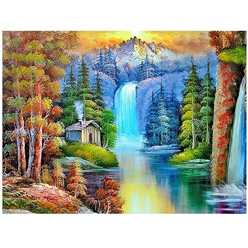 DCIDBEI Diamant Painting Wasserfall 50x40 cm Square Diamond Painting Landschaft Bergsee Wald Berg Eckige Steine Malen nach Zahlen DCIDBEI Diamant Painting Wasserfall 50x40 cm Square Diamond Painting Landschaft Bergsee Wald Berg Eckige Steine Malen nach Zahlen von DCIDBEI