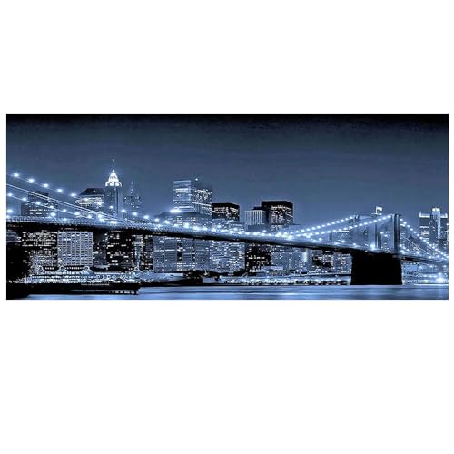 DCIDBEI Diamond Painting Erwachsene Landschaft 110x50cm New York City Brücke Diamant Painting Bilder Landschaften Nachts Embroidery Stickbilder von DCIDBEI