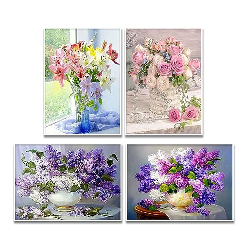 DCIDBEI Diamond Painting Blumen 4er Set 30x40 cm Diamond Painting Erwachsene Blumen Rosen Diamond Painting Lila Blumen Diamant Painting Bilder Blumen Lila Diamond Painting Blumen Lilien Bunte Blumen DCIDBEI Diamond Painting Blumen 4er Set 30x40 cm Diamond Painting Erwachsene Blumen Rosen Diamond Painting Lila Blumen Diamant Painting Bilder Blumen Lila Diamond Painting Blumen Lilien Bunte Blumen von DCIDBEI