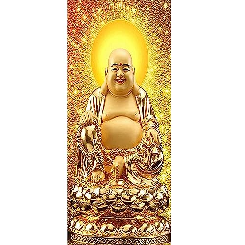 DCIDBEI Diamond Painting Buddha Lachen 110x50 cm Daiments Painting Buddha Glitzer Malen nach Zahlen Erwachsene Buddha Gold Diamant Painting Bilder Erwachsene Buddha Diamond Painting Religion von DCIDBEI