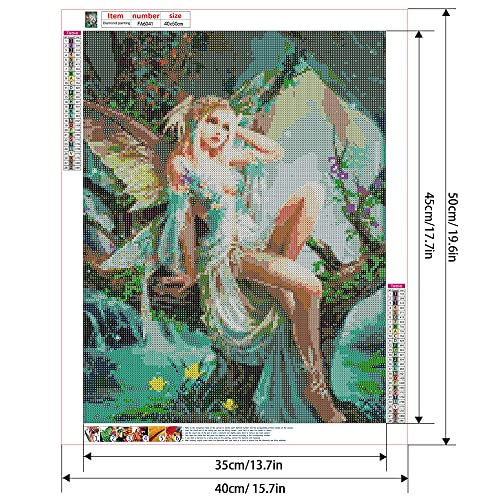 DCIDBEI Diamond Painting Eckige Steine 40x50 cm Diamond Strassstein Gemälde 5D DIY 5D Diamond Painting Erwachsene Schmetterlingsfee Diamant Malerei Malen nach Zahlen Kreuzstich Bastel Mosaik Puzzle von DCIDBEI