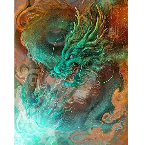 DCIDBEI Diamond Painting Eckige Steine 40x50 cm Square Drill Diamond Painting Drachen Groß Bilder DIY Diamant Malerei Malen nach Zahlen Diamant Painting Drache Drachen Aufkleber Sticken Set Erwachsene von DCIDBEI