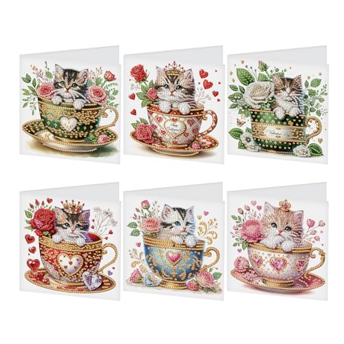 DCIDBEI DIY Diamond Painting Karten 8 PCS Strass Handwerk Grußkarte Diamant Painting Malerei Malen nach Zahlen Geschenkkarte Geburtstagskarten Geburtstag Karte (Katze retro) DCIDBEI DIY Diamond Painting Karten 8 PCS Strass Handwerk Grußkarte Diamant Painting Malerei Malen nach Zahlen Geschenkkarte Geburtstagskarten Geburtstag Karte (Katze retro) von DCIDBEI