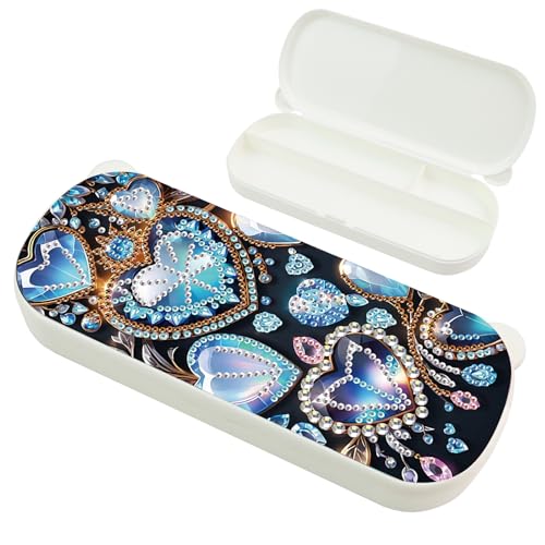DCIDBEI Diamond Painting Kunststoff Aufbewahrungsboxbehälter Stifte Organizer Stiftebox Diamant Painting Bilder Federmappe für Art Supply Schreibwaren Kosmetika Werkzeugteile Liebe Herz von DCIDBEI