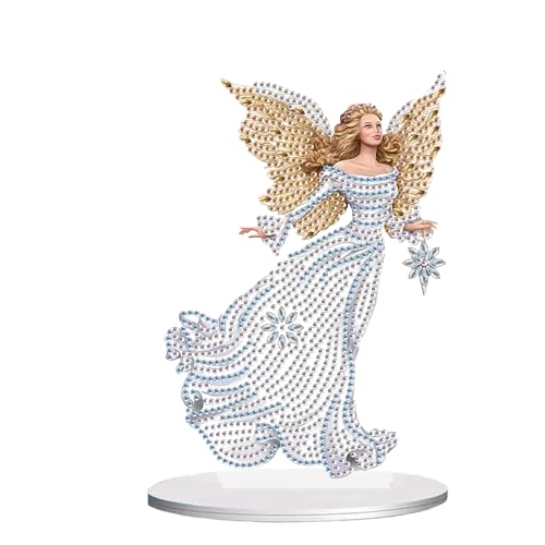 DCIDBEI Diamond Painting Ornamente Weihnachten 13x20cm Diamant Malerei Tischdeko Diamant Painting Tisch Deko Katze Malen nach Zahlen Ornament Stickbilder Erwachsene Anfänger Geschenk Engel Elf Fee von DCIDBEI