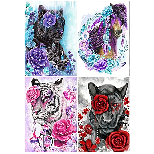 DCIDBEI Diamond Painting Tiere Blumen 4 Pack 30x40 cm Diamond Painting Weisser Tiger Diamant Painting Pferd Diamond Painting Leopard Diamond Painting Schneeleopard Craft Buddy DCIDBEI Diamond Painting Tiere Blumen 4 Pack 30x40 cm Diamond Painting Weisser Tiger Diamant Painting Pferd Diamond Painting Leopard Diamond Painting Schneeleopard Craft Buddy von DCIDBEI