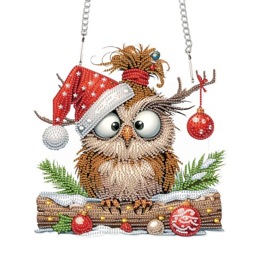 DCIDBEI Diamond Painting Weihnachten Türkranz 23x24cm Haustür Wand Fenster Weihnachtsdekor DIY Diamant Painting Dekoschild Tisch und Fenster Bastelset für Erwachsene Mosaik Dekoration für Wand Eingang von DCIDBEI