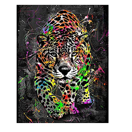 DCIDBEI Rund Diamond Painting Leopard 40x50cm Diamant Painting Leopard Universum Diamond Painting Galaxy Universum Diamant Malerei Kreuzstich Diamant Stickerei Mosaik Stickbilder Erwachsene Tiere von DCIDBEI
