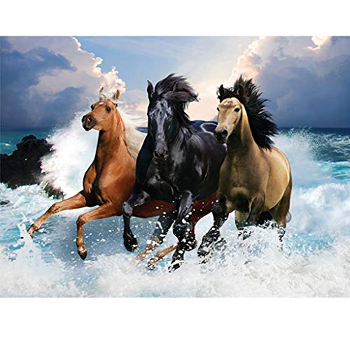 DIY 5D Diamant Painting Bilder Quadratische Steine 50x40 cm Gemälde Malen nach Zahlen Kits für Erwachsene Pferde Küche Dekor Strass Stickerei Kreuzstich Kits Aufkleber Diamond Painting Eckige Steine von DCIDBEI