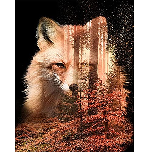 Diamond Painting Fuchs 40x50 Diamond Painting Quadratische Steine Malen nach Zahlen Fuchs im Wald Glitzersteine Painting by Numbrs Crystal Rhinestone Embroidery Pictures Art Stickbild Fuchs Mosaik von DCIDBEI