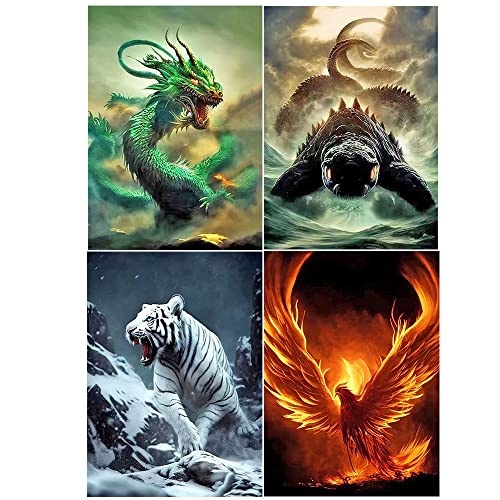 Diamond Painting Set 4 Pack 40x50 cm Chinas Vier Große Bestien: Black Tortois/Schildkröte, Vermilion Bird/Phönix , White Tiger , Azure Dragon/Drachen Bastelset Erwachsene Diamant Painting Bilder Diamond Painting Set 4 Pack 40x50 cm Chinas Vier Große Bestien: Black Tortois/Schildkröte, Vermilion Bird/Phönix , White Tiger , Azure Dragon/Drachen Bastelset Erwachsene Diamant Painting Bilder von DCIDBEI