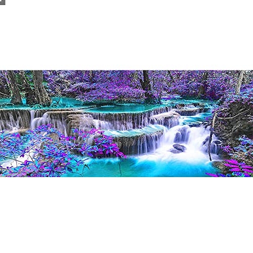 Diamond Painting Wasserfall Violett 110x50 cm ( Inner 104x44 cm) Diamant Painting Wasserfall Groß Diamond Painting Landschaften Craft Buddy Crystal Art Bastelset Erwachsene Stickbilder Kreuzstich von DCIDBEI