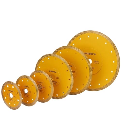 105 mm – 250 mm mit superdünner X-förmiger Diamant-Fliesenschneideklinge for Schneiden von Porzellanfliesen(Yellow-2 pc,15.88-22.23MM_180MM) von DCJJLWIG