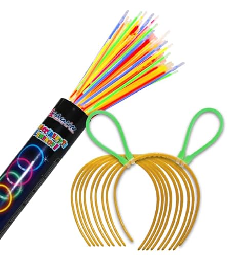 DCO 50 leuchtende Ohren + 100 fluoreszierende Armbänder für Party Glow Stick von DCO