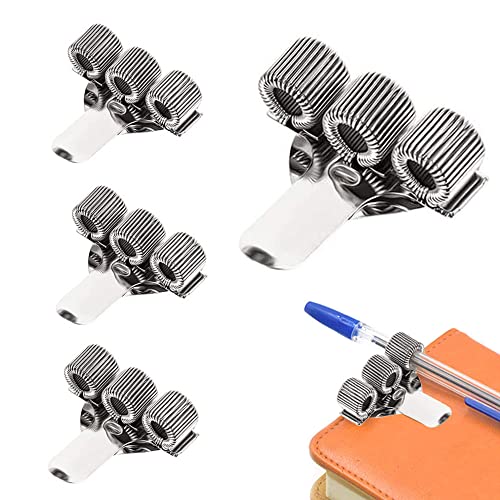DCQQ 4 Stück Clips für Stifthalter, Tasche, Clips aus Edelstahl, Stifthalter mit Taschenclip, Löcher, mit Taschenclip für Notizblock und Briefbeschwerer mit passender Feder DCQQ 4 Stück Clips für Stifthalter, Tasche, Clips aus Edelstahl, Stifthalter mit Taschenclip, Löcher, mit Taschenclip für Notizblock und Briefbeschwerer mit passender Feder von DCQQ