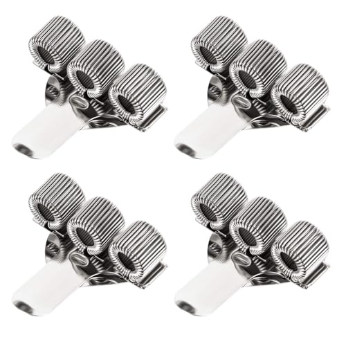 DCQQ 4 Stück Stiftehalter Taschenclip Edelstahl Stifthalter Clip Stiftehalter Tasche Dreilöcher-Stifthalter Stifthalter für Klemmbrett für Büro Laptop Klemmmappe Klemmbrett von DCQQ