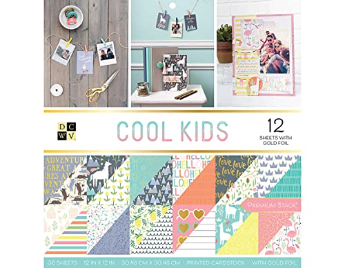 Die Cuts Stanzformen mit Sichtfenster, hochwertig, 12 x 12, doppelseitig, Coole Kids-Goldfolie, 36 Blatt, 614323, Mehrfarbig Die Cuts Stanzformen mit Sichtfenster, hochwertig, 12 x 12, doppelseitig, Coole Kids-Goldfolie, 36 Blatt, 614323, Mehrfarbig von DCWV