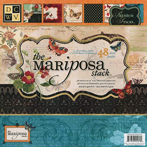Diecuts mit Blick Papier Stapel 12 Zoll x 12 Zoll 48 kg-mariposa von DCWV