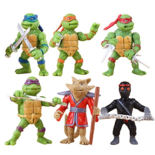 DDFV 6er-Pack Mini-Anime-Charakter-Set, Mini-Charakter-Kuchen dekorieren Geburtstagsparty-Zubehör Cupcake-Figuren, Schildkrötenpuppen-Spielset für Kinder Geburtstagsfeier Dekorieren Jungen DDFV 6er-Pack Mini-Anime-Charakter-Set, Mini-Charakter-Kuchen dekorieren Geburtstagsparty-Zubehör Cupcake-Figuren, Schildkrötenpuppen-Spielset für Kinder Geburtstagsfeier Dekorieren Jungen von DDFV