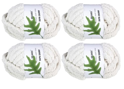 DDL&HEXI Super Chenille-Garn für Handstricken, Decken-Herstellungs-Set, Jumbo-Stricken, 226 g pro Beutel, weiches Polyester zum Häkeln, Stricken und DIY-Projekte, 4 Stück (Weiß, 4) DDL&HEXI Super Chenille-Garn für Handstricken, Decken-Herstellungs-Set, Jumbo-Stricken, 226 g pro Beutel, weiches Polyester zum Häkeln, Stricken und DIY-Projekte, 4 Stück (Weiß, 4) von DDL&HEXI