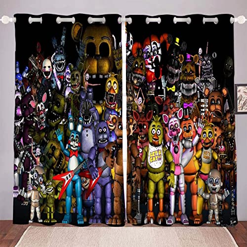 DDONVG Anime Bear Verdunkelungsvorhang-Set Für Schlafzimmer 3D-Druck Anime Vorhänge Für Kinderzimmer Blickdicht Für Dekoration Wohnzimmer (1,280x180cm(BxH)/ 140x180cmx2) von DDONVG