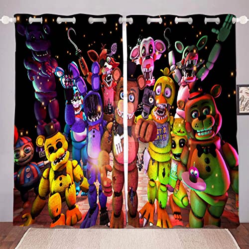 DDONVG Anime Bear Verdunkelungsvorhang-Set Für Schlafzimmer 3D-Druck Anime Vorhänge Für Kinderzimmer Blickdicht Für Dekoration Wohnzimmer (2,150x166cm(BxH)/ 75x166cmx2) von DDONVG