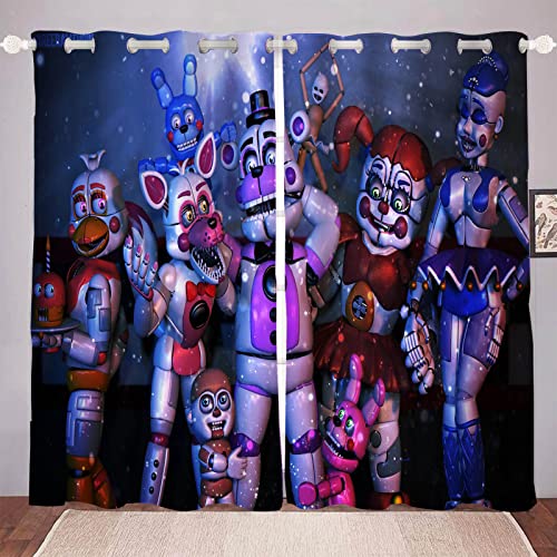 DDONVG Anime Bear Verdunkelungsvorhang-Set Für Schlafzimmer 3D-Druck Anime Vorhänge Für Kinderzimmer Blickdicht Für Dekoration Wohnzimmer (7,150x166cm(BxH)/ 75x166cmx2) von DDONVG