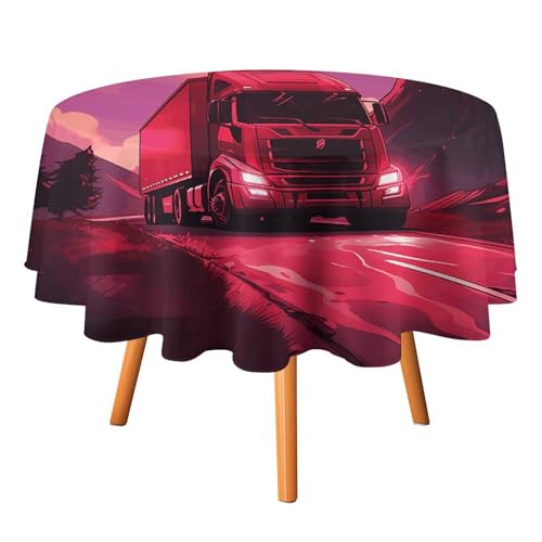 DDTKLSNV A Rote Mond-Tischdecke, rund, 127 x 127 cm, wasserdicht, knitterfrei, schmutzabweisend, waschbar, Tischdecke für Picknick, Party, Esszimmer, Heimdekoration DDTKLSNV A Rote Mond-Tischdecke, rund, 127 x 127 cm, wasserdicht, knitterfrei, schmutzabweisend, waschbar, Tischdecke für Picknick, Party, Esszimmer, Heimdekoration von DDTKLSNV
