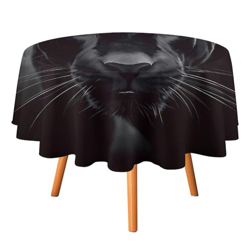 DDTKLSNV Animal Panther Tischdecke, rund, 127 x 127 cm, wasserdicht, knitterfrei, schmutzabweisend, waschbar, Tischdecke für Picknick, Party, Esszimmer, Heimdekoration DDTKLSNV Animal Panther Tischdecke, rund, 127 x 127 cm, wasserdicht, knitterfrei, schmutzabweisend, waschbar, Tischdecke für Picknick, Party, Esszimmer, Heimdekoration von DDTKLSNV