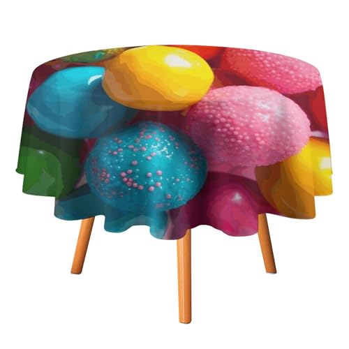 DDTKLSNV Bunte runde Tischdecke, 91,4 x 91,4 cm, wasserdicht, knitterfrei, schmutzabweisend, waschbar, Tischdecke für Picknick, Party, Esszimmer, Heimdekoration DDTKLSNV Bunte runde Tischdecke, 91,4 x 91,4 cm, wasserdicht, knitterfrei, schmutzabweisend, waschbar, Tischdecke für Picknick, Party, Esszimmer, Heimdekoration von DDTKLSNV