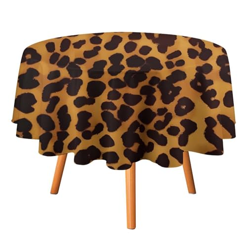 DDTKLSNV Coole runde Tischdecke mit Geparden-Leopardenmuster, 127 x 127 cm, wasserdicht, knitterfrei, schmutzabweisend, waschbar, Tischdecke für Picknick, Party, Esszimmer, Heimdekoration DDTKLSNV Coole runde Tischdecke mit Geparden-Leopardenmuster, 127 x 127 cm, wasserdicht, knitterfrei, schmutzabweisend, waschbar, Tischdecke für Picknick, Party, Esszimmer, Heimdekoration von DDTKLSNV