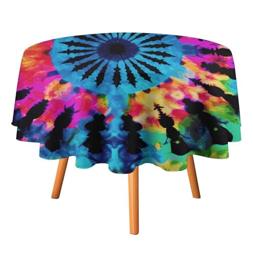 DDTKLSNV Exotic Tribe Tischdecke, Batik-Stil, rund, 152,4 x 152,4 cm, wasserdicht, knitterfrei, schmutzabweisend, waschbar, Tischdecke für Picknick, Party, Esszimmer, Heimdekoration DDTKLSNV Exotic Tribe Tischdecke, Batik-Stil, rund, 152,4 x 152,4 cm, wasserdicht, knitterfrei, schmutzabweisend, waschbar, Tischdecke für Picknick, Party, Esszimmer, Heimdekoration von DDTKLSNV