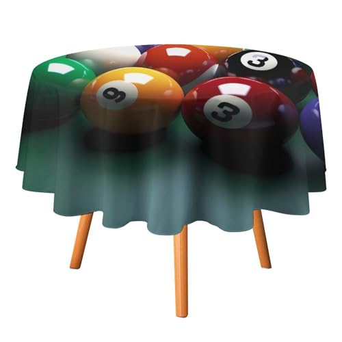 DDTKLSNV Runde Billard-Tischdecke, 91,4 x 91,4 cm, wasserdicht, knitterfrei, schmutzabweisend, waschbar, Tischdecke für Picknick, Party, Esszimmer, Heimdekoration DDTKLSNV Runde Billard-Tischdecke, 91,4 x 91,4 cm, wasserdicht, knitterfrei, schmutzabweisend, waschbar, Tischdecke für Picknick, Party, Esszimmer, Heimdekoration von DDTKLSNV