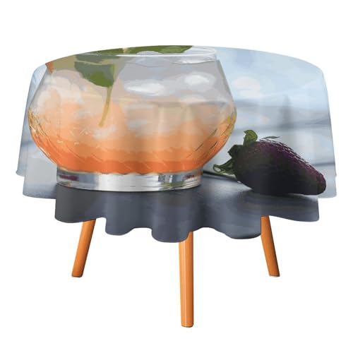 DDTKLSNV Runde Sommer-Cocktail-Tischdecke, 178 x 177,8 cm, wasserdicht, knitterfrei, schmutzabweisend, waschbar, Tischdecke für Picknick, Party, Esszimmer, Heimdekoration DDTKLSNV Runde Sommer-Cocktail-Tischdecke, 178 x 177,8 cm, wasserdicht, knitterfrei, schmutzabweisend, waschbar, Tischdecke für Picknick, Party, Esszimmer, Heimdekoration von DDTKLSNV