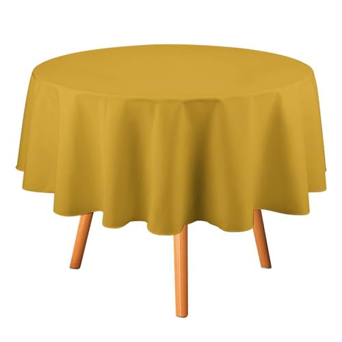 DDTKLSNV Runde Tischdecke, 127 x 127 cm, wasserdicht, knitterfrei, schmutzabweisend, waschbar, Tischdecke für Picknick, Party, Esszimmer, Heimdekoration von DDTKLSNV