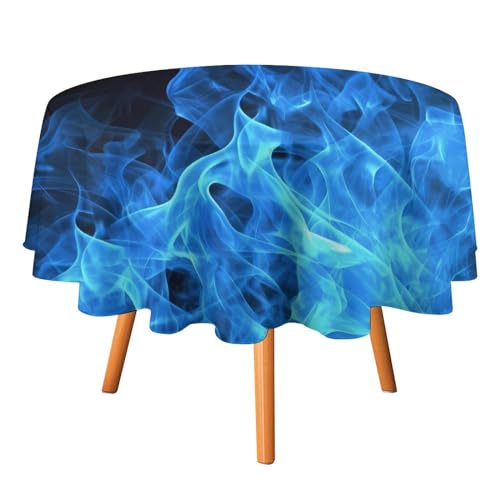 DDTKLSNV Runde Tischdecke, Blaue Flamme, 152,4 x 152,4 cm, wasserdicht, knitterfrei, schmutzabweisend, waschbar, Tischdecke für Picknick, Party, Esszimmer, Heimdekoration DDTKLSNV Runde Tischdecke, Blaue Flamme, 152,4 x 152,4 cm, wasserdicht, knitterfrei, schmutzabweisend, waschbar, Tischdecke für Picknick, Party, Esszimmer, Heimdekoration von DDTKLSNV