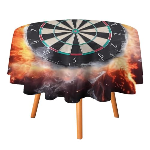 DDTKLSNV Runde Tischdecke mit Dartscheibe, 127 x 127 cm, wasserdicht, knitterfrei, schmutzabweisend, waschbar, Tischdecke für Picknick, Party, Esszimmer, Heimdekoration DDTKLSNV Runde Tischdecke mit Dartscheibe, 127 x 127 cm, wasserdicht, knitterfrei, schmutzabweisend, waschbar, Tischdecke für Picknick, Party, Esszimmer, Heimdekoration von DDTKLSNV